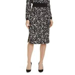Hugo Boss Black and White Emkara Cotton Blend Pencil Skirt, Size XS, NWT